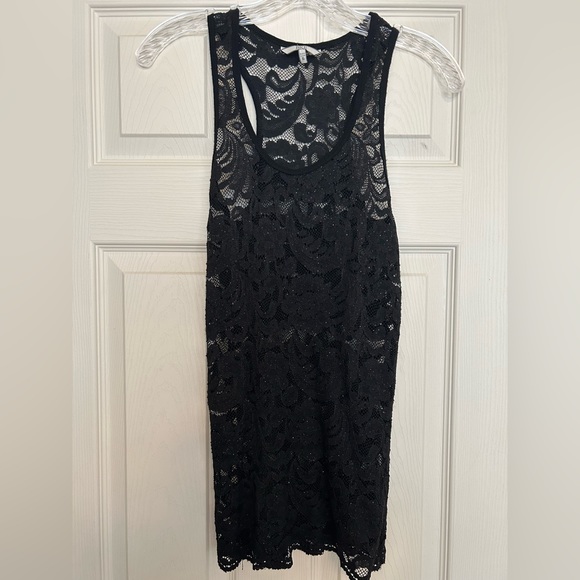 BKE Tops - Buckle BKE - Black Lace Tank with Sparkles- Size Small